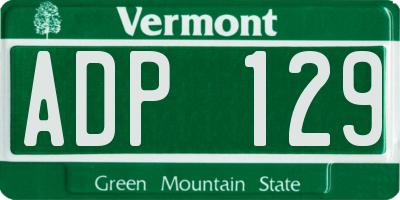 VT license plate ADP129