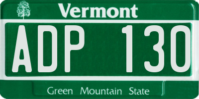VT license plate ADP130