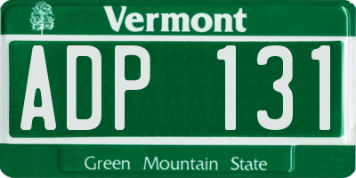 VT license plate ADP131