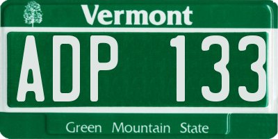 VT license plate ADP133