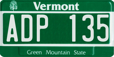 VT license plate ADP135