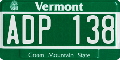 VT license plate ADP138