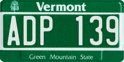 VT license plate ADP139