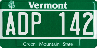 VT license plate ADP142