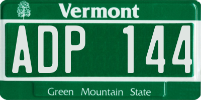 VT license plate ADP144