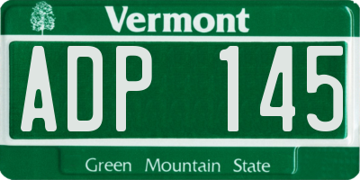 VT license plate ADP145