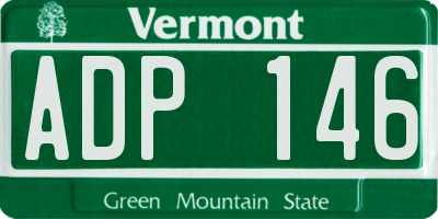 VT license plate ADP146