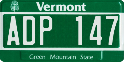 VT license plate ADP147