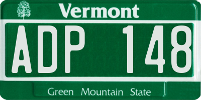 VT license plate ADP148