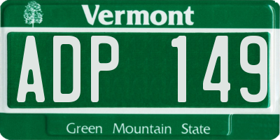 VT license plate ADP149