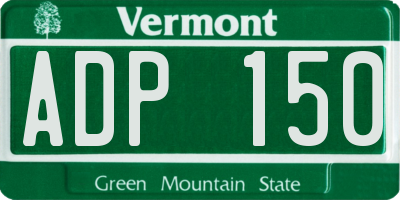 VT license plate ADP150