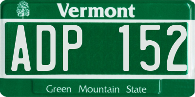 VT license plate ADP152