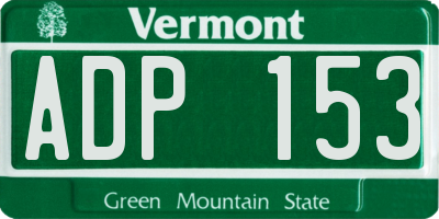 VT license plate ADP153