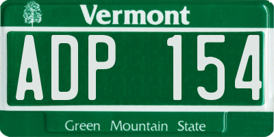 VT license plate ADP154
