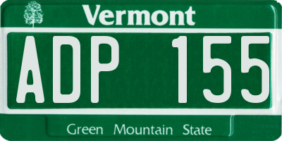 VT license plate ADP155