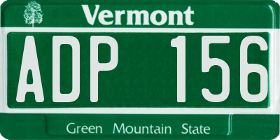 VT license plate ADP156