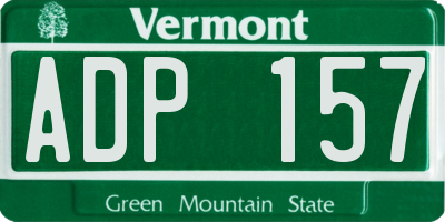 VT license plate ADP157