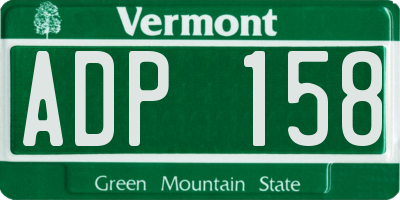 VT license plate ADP158
