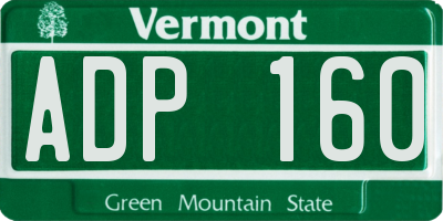 VT license plate ADP160