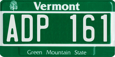 VT license plate ADP161