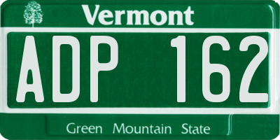 VT license plate ADP162