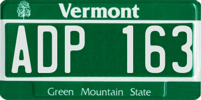 VT license plate ADP163