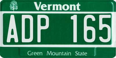 VT license plate ADP165