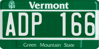 VT license plate ADP166