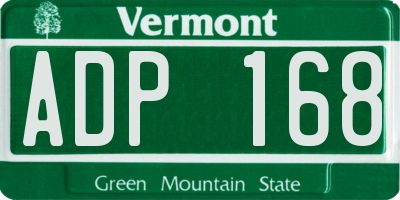 VT license plate ADP168