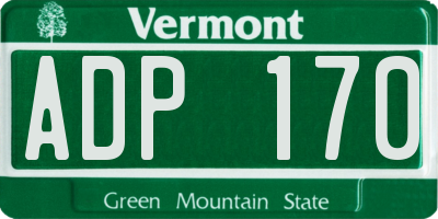 VT license plate ADP170