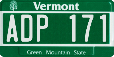 VT license plate ADP171