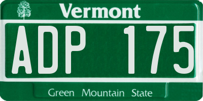 VT license plate ADP175