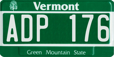 VT license plate ADP176