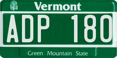 VT license plate ADP180