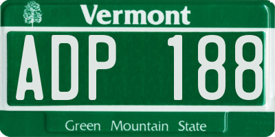VT license plate ADP188
