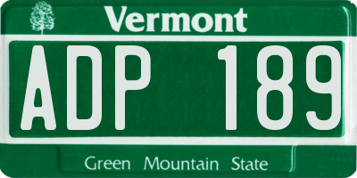 VT license plate ADP189