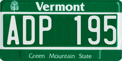 VT license plate ADP195