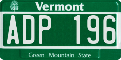 VT license plate ADP196