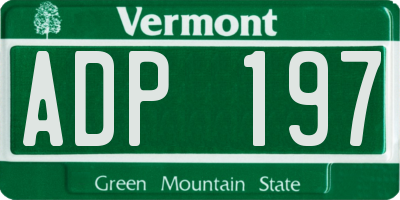 VT license plate ADP197