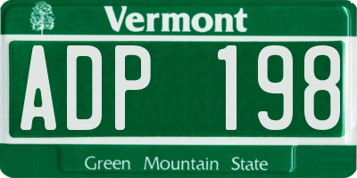 VT license plate ADP198