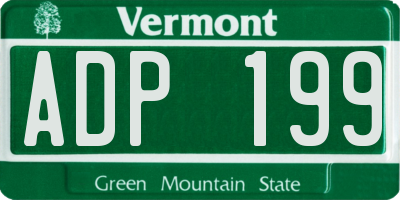 VT license plate ADP199