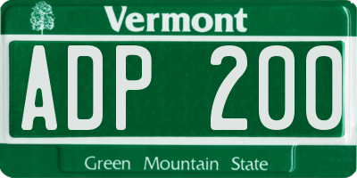 VT license plate ADP200