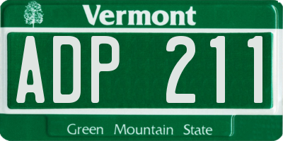 VT license plate ADP211