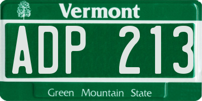 VT license plate ADP213