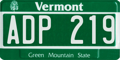 VT license plate ADP219