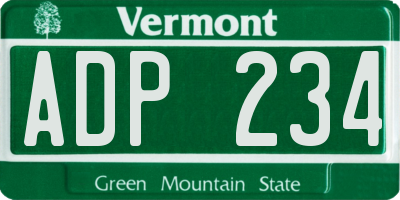 VT license plate ADP234