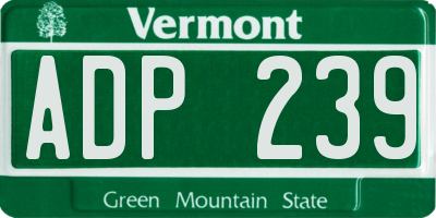 VT license plate ADP239