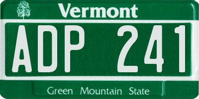 VT license plate ADP241