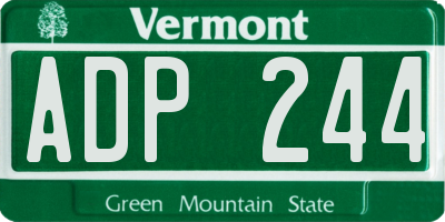 VT license plate ADP244