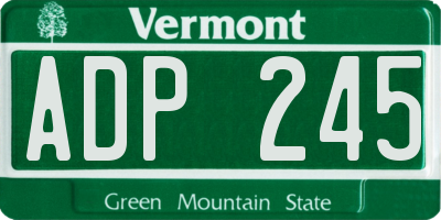 VT license plate ADP245